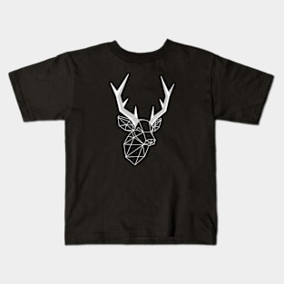 Geometric Light line Stag Low-poly Head Kids T-Shirt